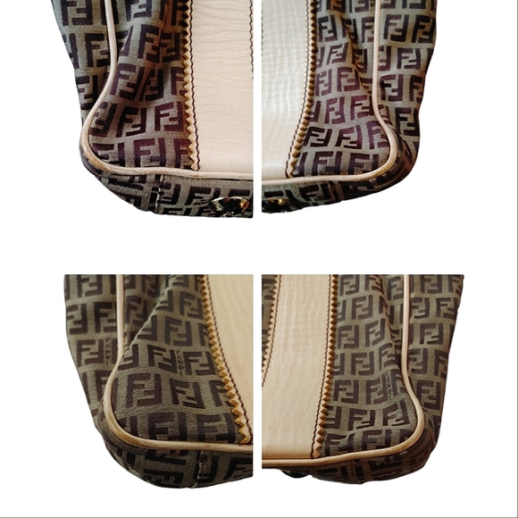 Fendi Zucchino Canvas Leather Tote Bag - Picture 8 of 16